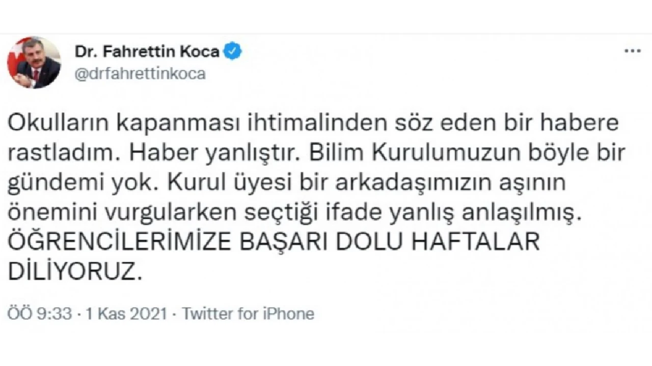 Okullar kapanacak mı? sorusuna Bakan Koca'dan cevap geldi! Bilim Kurulu'ndan sonra beklenen "okul" açıklaması!